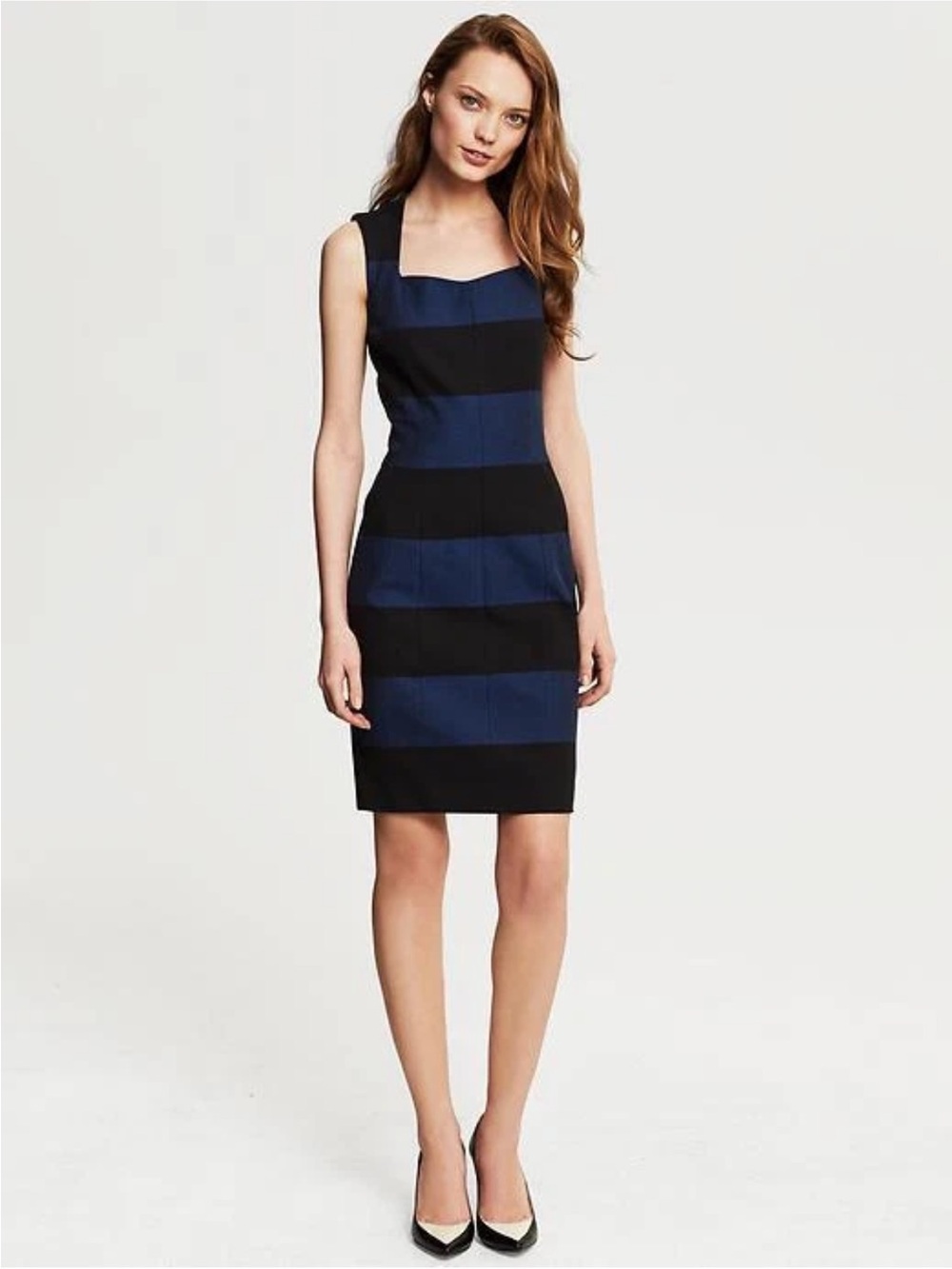 Banana Republic Sloan Rugby Royal Azure Midi Dress